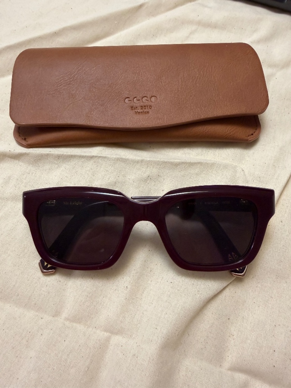 Garret Leight - Mr.Leight Line Sunglasses in Burgundy